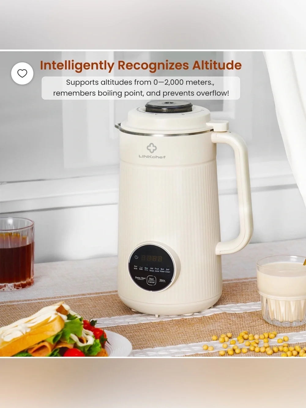 LINKChef Nut Milk Maker 40 oz Almond Oat Soy Milk Maker Blender, NIB/See Details